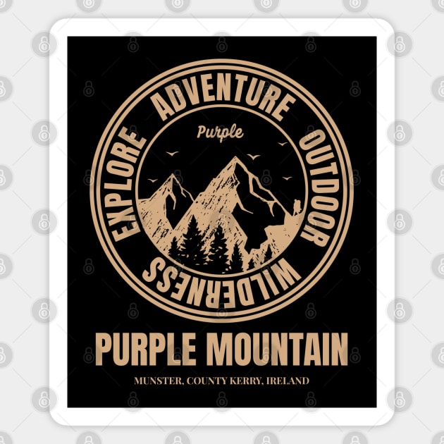 Mountain Hike In Purple Ireland, Hiker’s HikingTrails Magnet by Eire